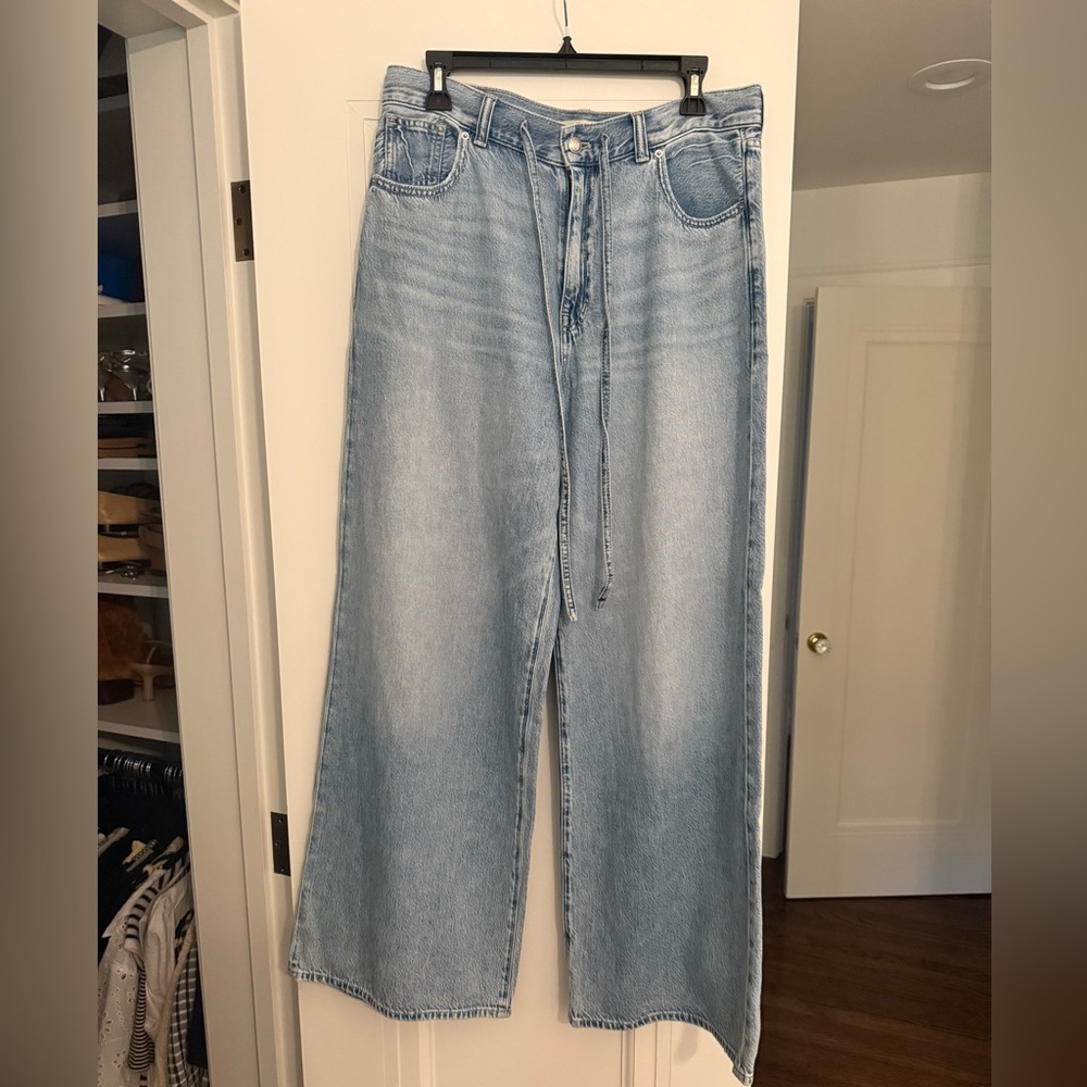Madewell Superwide-Leg Jeans Light Wash with Tie